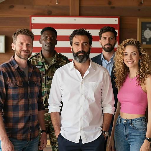 Casual Gathering in a Wooden Room