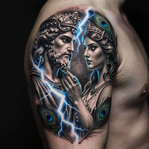Zeus and Hera Greek Tattoo Concept