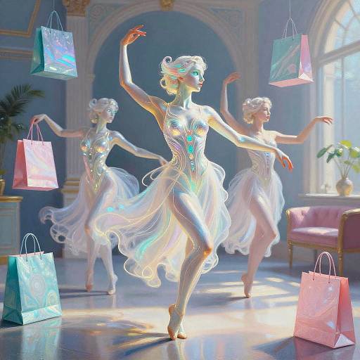 Futuristic Sci-Fi Dancers in Pastel Glow