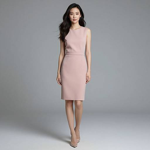 Woman Wearing Pink Dress