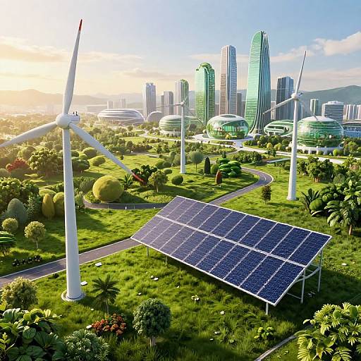 Sustainable Energy Futuristic Cityscape