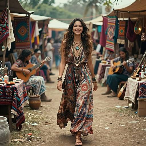 Bohemian Beauty in Vibrant Market