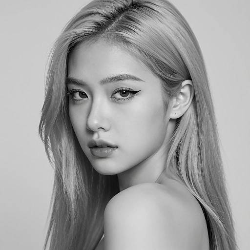 Striking Black-and-White Portrait of a Young Woman