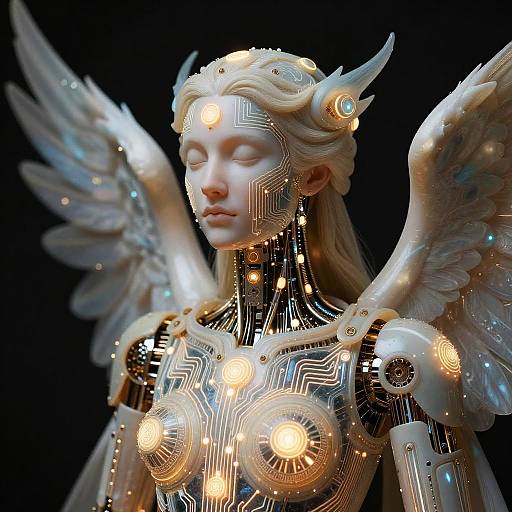 Baroque Celestial Robot Oracle Portrait