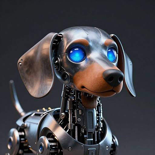 Futuristic Robotic Dachshund Head
