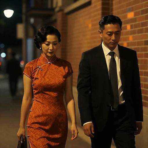 Intimate Urban Street Scene at Night