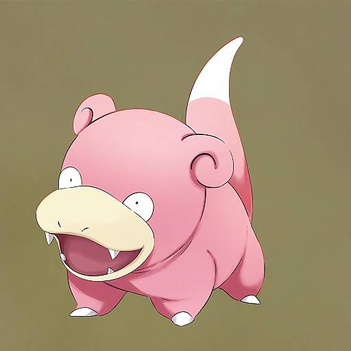 Illustration of Slowpoke, pokemon in the style of Abe kanari