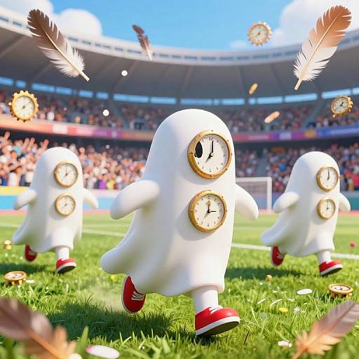 Ghostly Timekeepers in Stadium