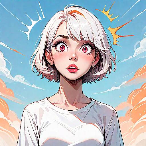 Surprised Furry Girl in Bedroom