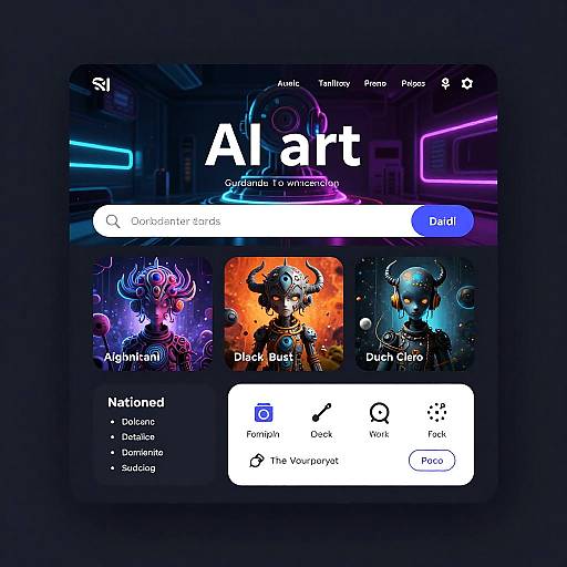 Futuristic AI Art Platform UI
