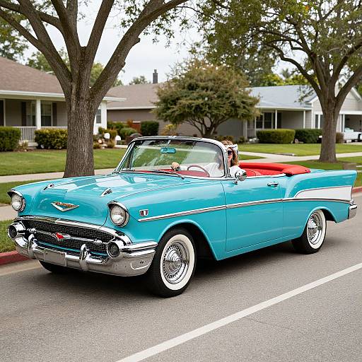 Classic 1957 Turquoise Chevy Convertible