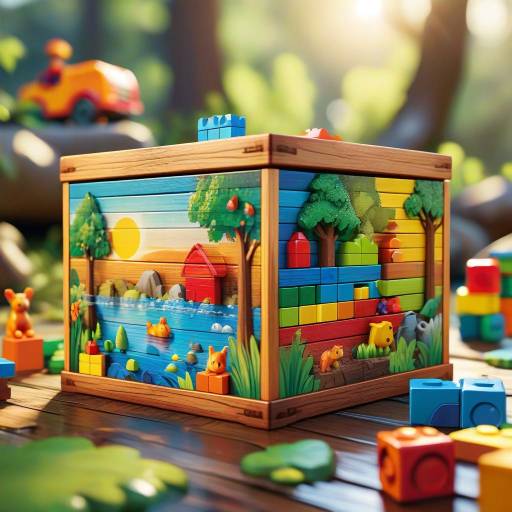 Vibrant Toy Building Block Set Display