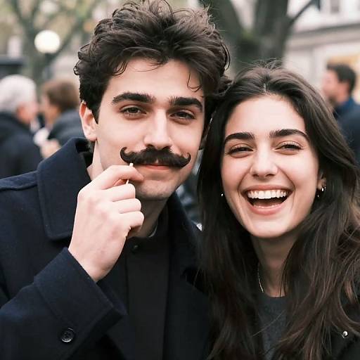 Playful Young Couple Outdoor Candid