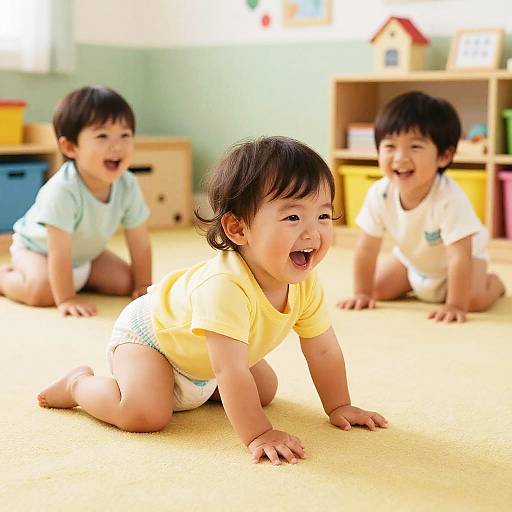 Playful Kindergarten Diaper Scene