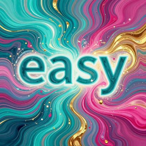 Vibrant digital art featuring the word 