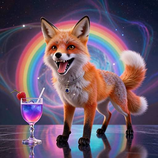 Hyperrealistic Gluttonous Dog-Cat-Fox Hybrid