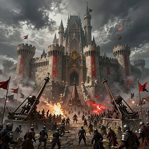 Epic Castle Siege in Mythical World