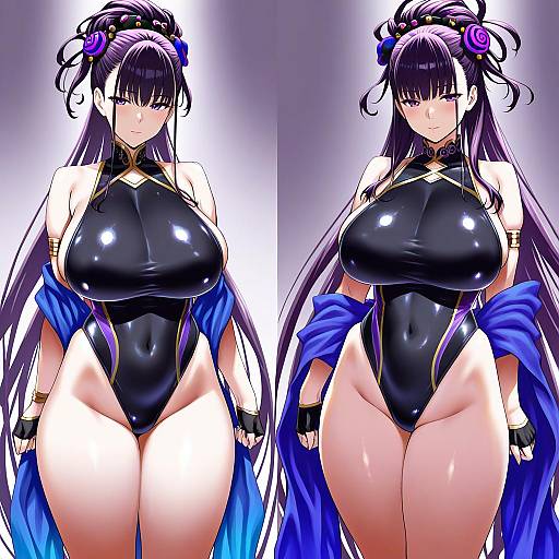 Illustration of Murasaki shikibu (swimsuit rider) (fate), fate/grand order in the style of Inu (aerodog)