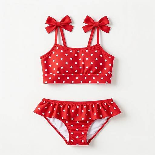 Cute Red Polka-Dot Infant Bikini Set