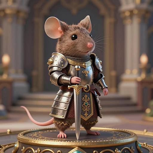 Medieval Mouse Knight in Armor