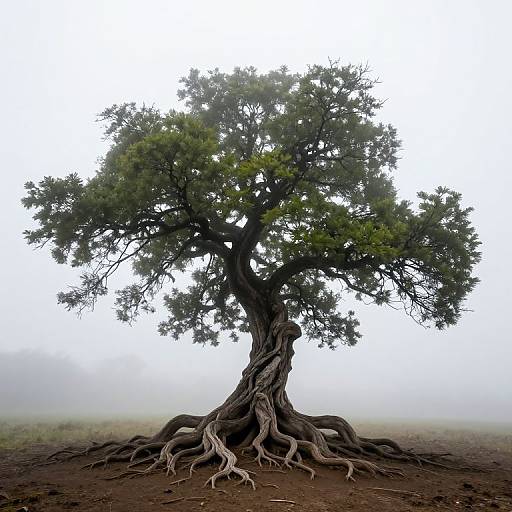 Gnarled Tree in Ethereal Fog