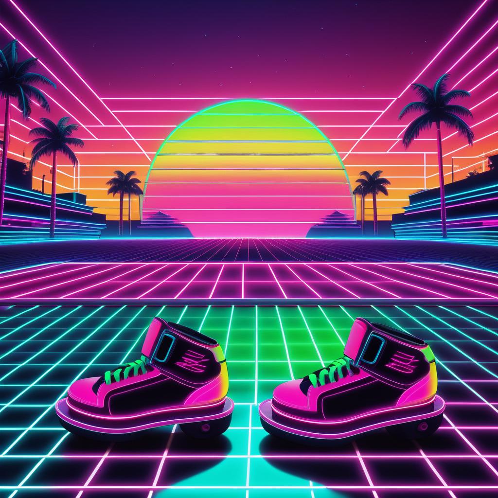 Vibrant 80s Synthwave Retro Design