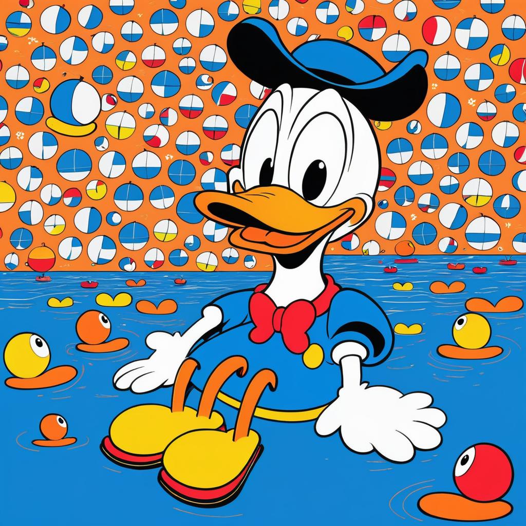 Whimsical Donald Duck in Hargreaves Style