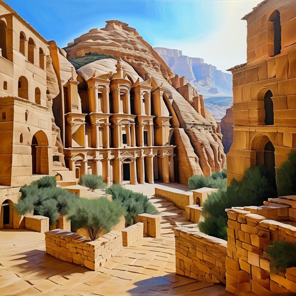 Leonardo-Style Oil Painting of Petra