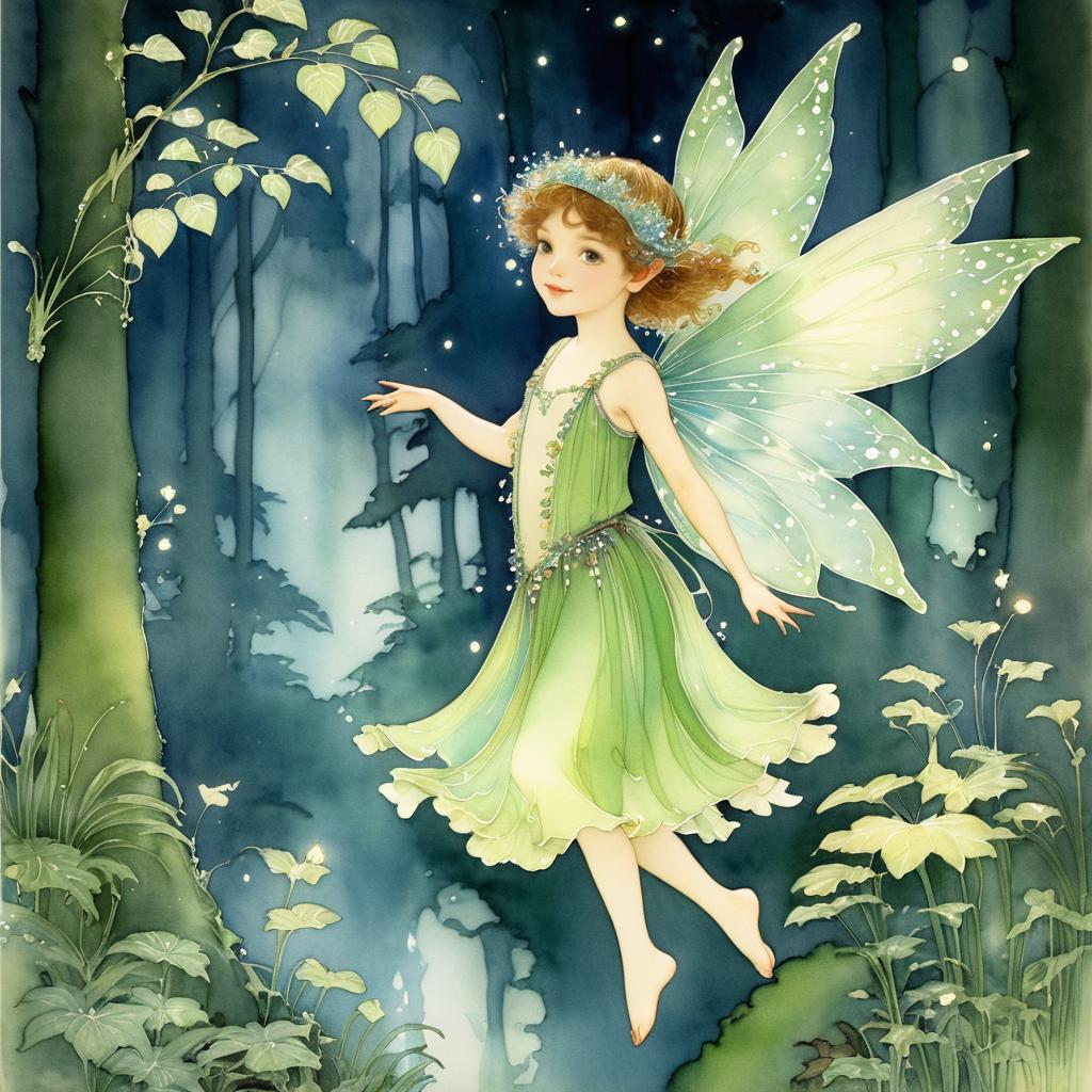 Cheerful Fairy Portrait in Enchanted Forest