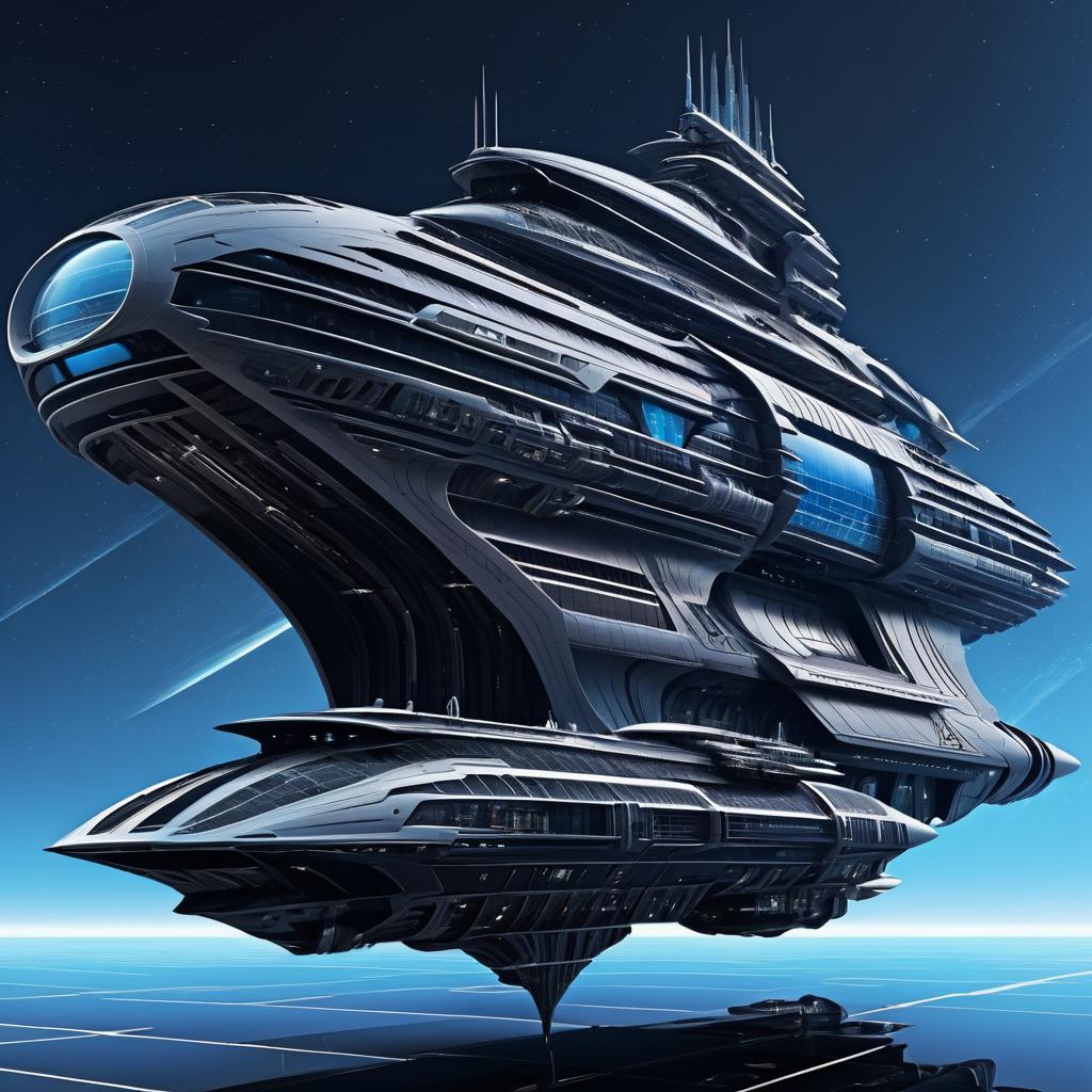 Futuristic Spaceship with Sci-Fi Aesthetics