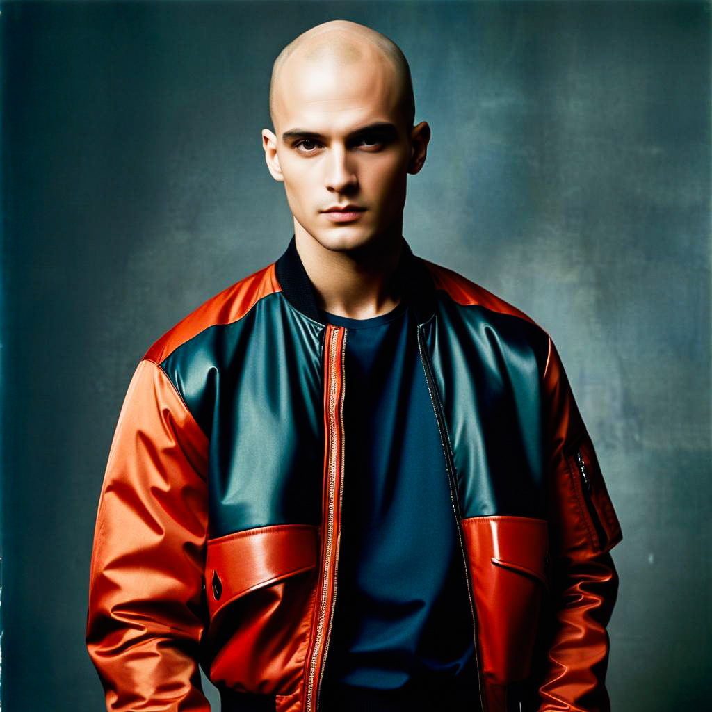 Bald Man in Bomber Jacket Photography