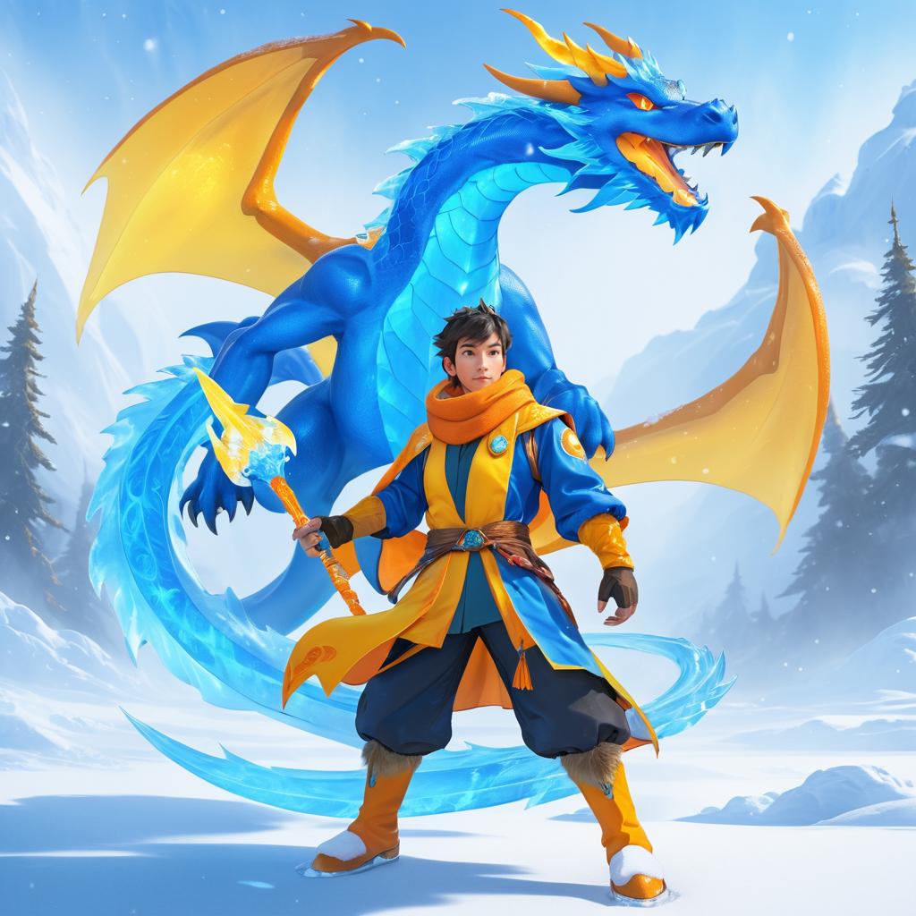 Charizard-Human Fusion in Winter Scene