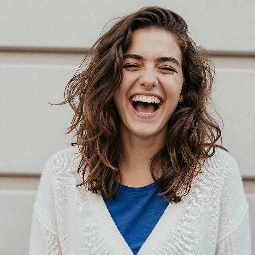 Young Woman Laughing, Soft Grain Photo