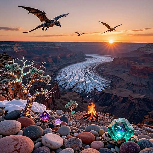 Magical Sunrise Over Glowing Canyon