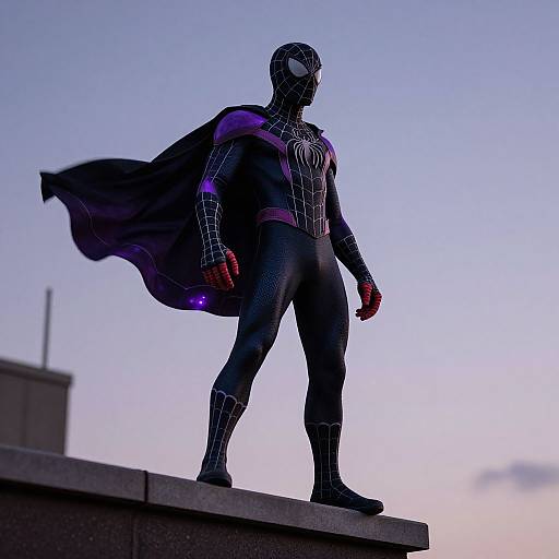 Futuristic Purple Spider-Man Hero