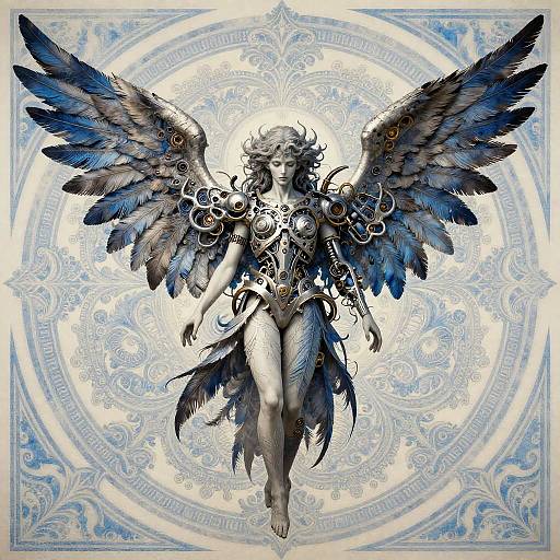 Gothic Angel with Mechanical Wings