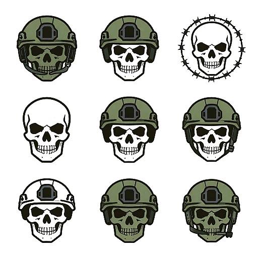 Set of Private Military Skull Logos