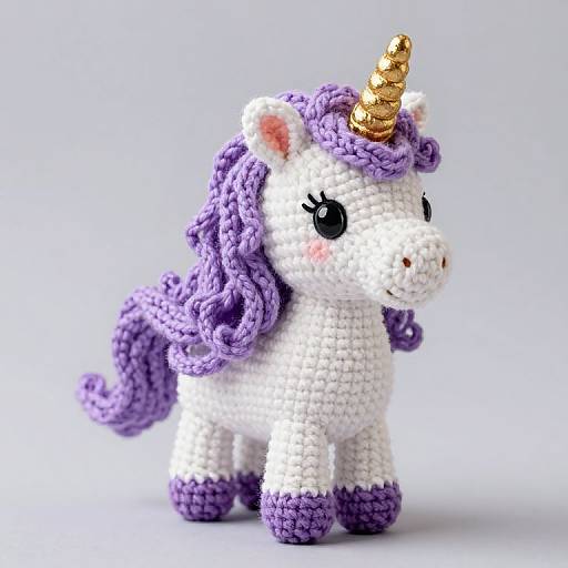 Whimsical Crocheted Unicorn Charm