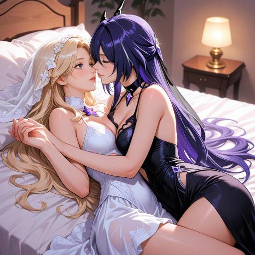 Dreamy Cowboy Shot of Yuri Characters