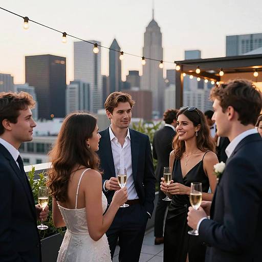 Elegant Rooftop Sunset Gathering