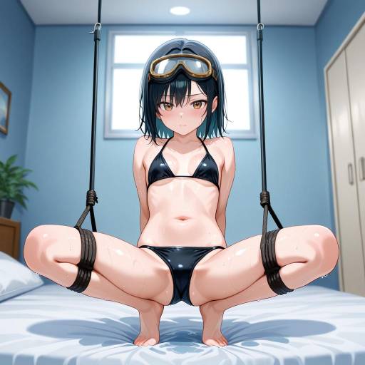 Athletic Girl in a Blue Fantasy Setting