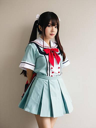 Woman in Yui Kodai cosplay costume
