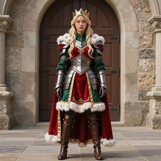 Medieval Fantasy Queen in Armor Portrait