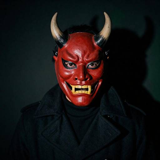 Intense Portrait of a Devil Masked Figure