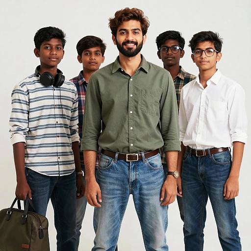 Casual Boys in Denim and Plaid