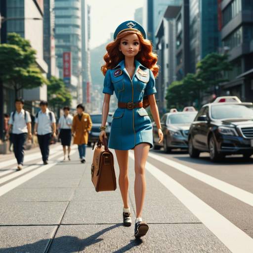 Vintage Pilot Barbie Walking in Seoul