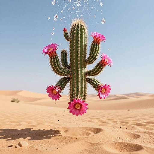 Surreal Upside-Down Blooming Cactus