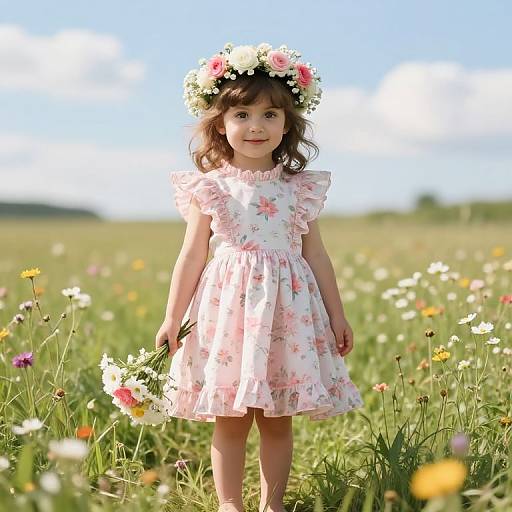 Young Girl in Floral Meadow