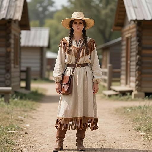 Rustic Prairie Lady Costume in Nature