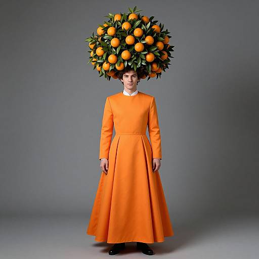 Man in Orange Tree Costume